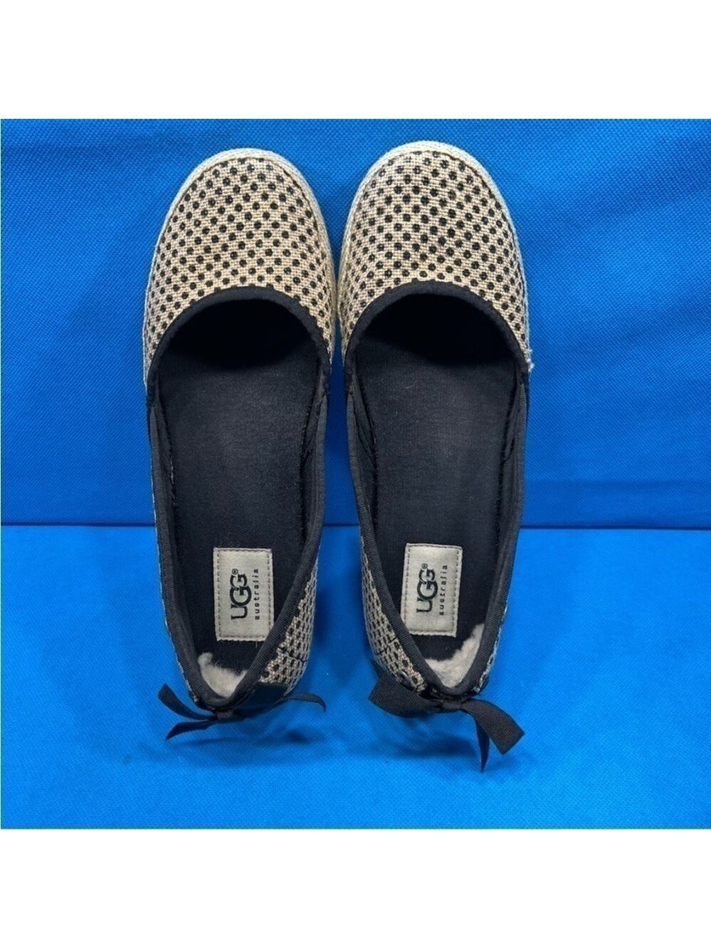 UGG Indah Burlap Slip-On Flat Shoes Size 6.5 - Picture 4 of 8